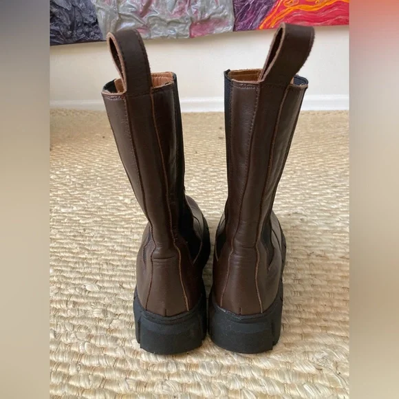 ALOHAS Armor Leather Combat Boot in Coffee Brown - Picture 11 of 14